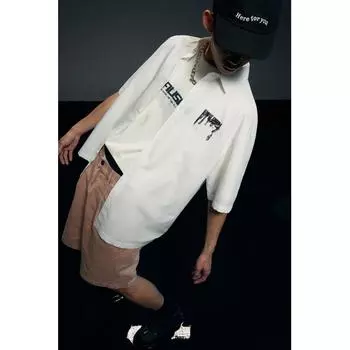 Рубашка свободного кроя с принтом HM Белая Dfiusin XS