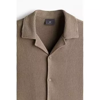 Рубашка свободного кроя в рубчик цвета Taupe S