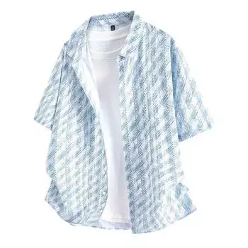 Рубашка свободного кроя в стиле ретро для пар в гонконгском стиле с короткими рукавами, мужская рубашка XXXXL