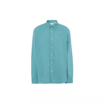 Рубашка Timberland Solid Color Point Collar с длинным рукавом, унисекс, зеленая A2ANC-CL6 M