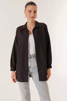 Рубашка-туника с фестонами и боковыми разрезами