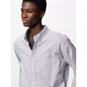 Рубашка Uniqlo Broadcloth с длинным рукавом и воротником на пуговицах в клетку B 13 RED/MEN S