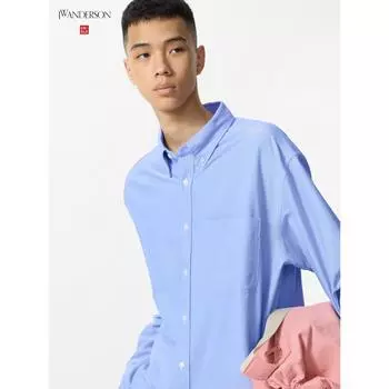 Рубашка Uniqlo Oxford Oversize с длинным рукавом 00 WHITE/MEN S
