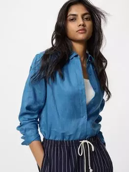 Рубашка Uniqlo Premium из льна с длинным рукавом