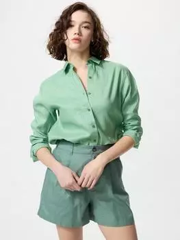 Рубашка Uniqlo Premium из льна с длинным рукавом