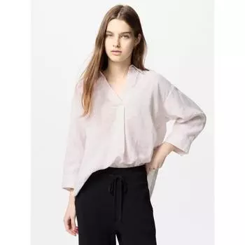 Рубашка Uniqlo Premium Linen Skipper Collar, часть 7 11 PINK/WOMEN XS