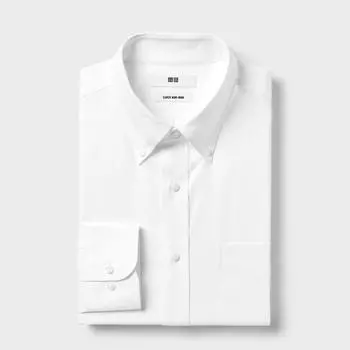 Рубашка UNIQLO Super Non Iron с длинными рукавами и воротником на пуговицах