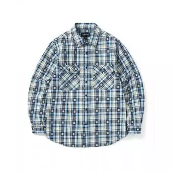 Рубашка в африканскую клетку синего цвета S