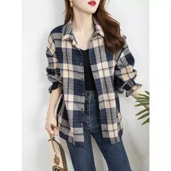 Рубашка в британском стиле для женщин, новая, с длинным рукавом, ретро, многослойная, для поездок на работу S