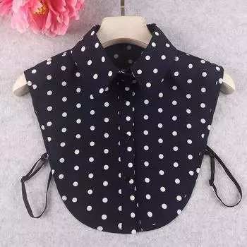 Рубашка в горошек с имитацией воротника, воротник рубашки, женская мода, универсальный повседневный свитер с имитацией воротника, декоративный воротник