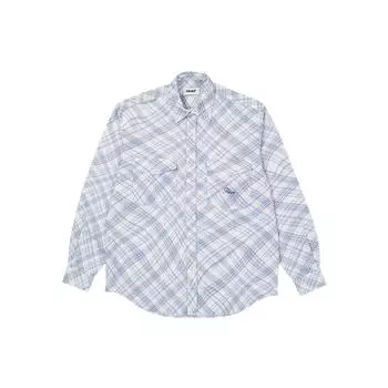 Рубашка в клетку Palace Warp с длинными рукавами и нагрудным карманом, топы унисекс, синяя P22SHT064 M