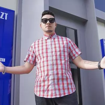 Рубашка в крупную клетку, мужская деловая повседневная рубашка, свободная рубашка с коротким рукавом для толстяка, рубашка для толстяка Xl-10xl 10XL