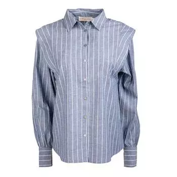 Рубашка в полоску с подплечниками Lucette синяя Женское LA PETITE ETOILE