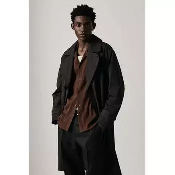 Рубашка в рубчик HM Regular Fit, коричневая