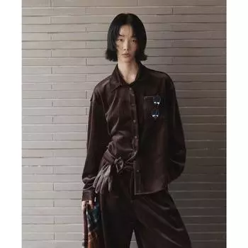 Рубашка вельветовая в стиле ленивой для женщин, зимние утолщенные многослойные топы и куртки S чёрный