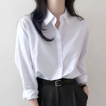 Рубашка весна-осень, женский кардиган, однотонный низ, верх, дизайн, Sense, длинная складка, длинный рукав, свободная рубашка, блузки и рубашки S фиолетовый