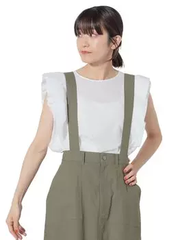 Рубашка вуаль рукава-фонарика блузка БЕЛАЯ ОДИН РАЗМЕР [Beams Heart] S/S женская