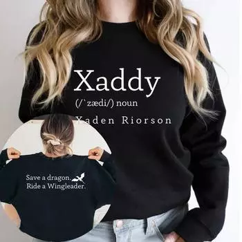 Рубашка Xaddy Толстовка Xaden Fourth Wing Iron Flame Свитер Xaden Basgiath War College Унисекс Толстовка Rider Hoodie Уличная одежда S чёрный