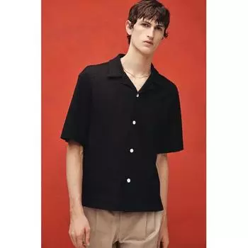 Рубашка жаккардового трикотажа HM Regular Fit, цвет темно-синий XS