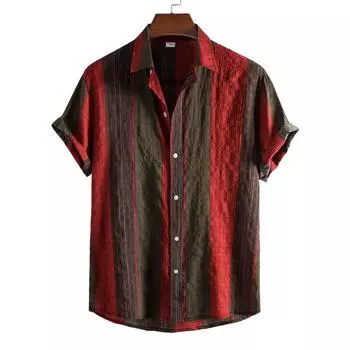 Рубашки для мужчин Рубашка Футболки Мужская 3D-принт Новая мужская одежда Пляжная Мода Блузки Социальная Гавайская Хлопок Оверсайз S