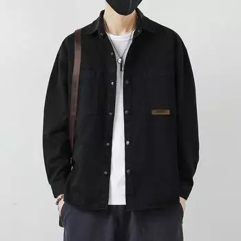 Рубашки для мужчин Весна и осень Тонкие рубашки с длинными рукавами в японском стиле в Гонконге Свободные кардиганы Куртки Универсальный повседневный тренд M
