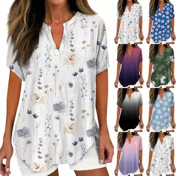 Рубашки для женщин, льняная рубашка на пуговицах, женские негабаритные женские топы, нарядные повседневные футболки с короткими рукавами для женщин, модные