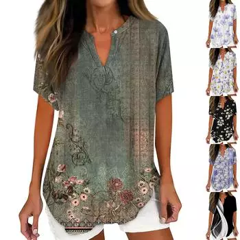 Рубашки для женщин, льняная рубашка на пуговицах, женские негабаритные женские топы, нарядные повседневные футболки с короткими рукавами для женщин, модные