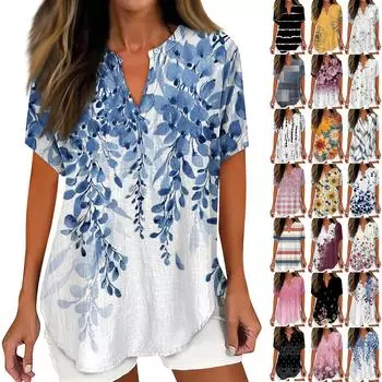 Рубашки для женщин, льняная рубашка на пуговицах, женские негабаритные женские топы, нарядные повседневные футболки с короткими рукавами для женщин, модные