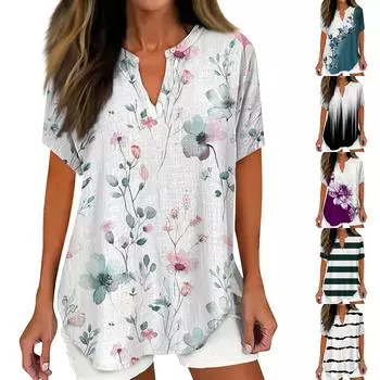 Рубашки для женщин, льняная рубашка на пуговицах, женские негабаритные женские топы, нарядные повседневные футболки с короткими рукавами для женщин, модные