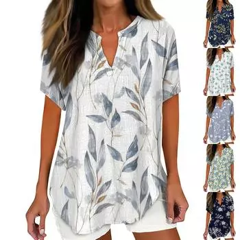 Рубашки для женщин, льняная рубашка на пуговицах, женские негабаритные женские топы, нарядные повседневные футболки с короткими рукавами для женщин, модные