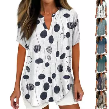 Рубашки для женщин, льняная рубашка на пуговицах, женские негабаритные женские топы, нарядные повседневные футболки с короткими рукавами для женщин, модные