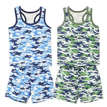 Рубашки из чистого хлопка для малышей 1–5 лет + шорты, летние шорты для новорожденных мальчиков, комплект из 2 предметов/компл., топы на бретелях + нижнее белье, одежда, жилет, костюм 1T зелёный