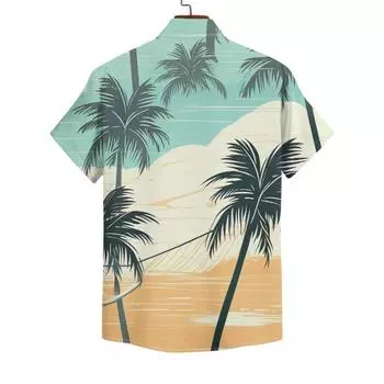 Рубашки Palm для мужчин 3D винтажная мода печатная гавайская рубашка рокабилли с коротким рукавом топы уличная одежда для улицы Pack of 1