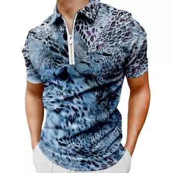 Рубашки-поло на молнии с 3d принтом льва, мужская спортивная одежда, футболка с животным узором, летние поло с короткими рукавами, топ для мужчин S
