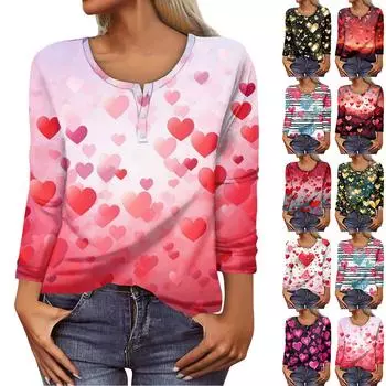 Рубашки с длинным рукавом для женщин, футболки с рисунком и принтом, блузки, повседневные базовые топы больших размеров, пуловеры L чёрный