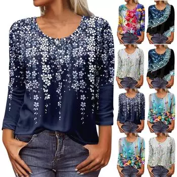Рубашки с длинным рукавом для женщин, футболки с рисунком и принтом, блузки, повседневные базовые топы больших размеров, пуловеры XXL