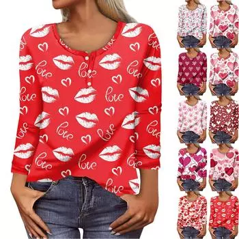 Рубашки с длинным рукавом для женщин, футболки с рисунком и принтом, блузки, повседневные базовые топы больших размеров, пуловеры S розовый