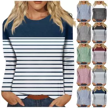 Рубашки с длинным рукавом для женщин, милые футболки с графическим принтом, блузки, повседневные базовые топы больших размеров, пуловеры L