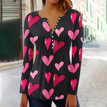 Рубашки с длинным рукавом для женщин, модные осенние нарядные повседневные блузки, модные плиссированные туники, топы для леггинсов Love L чёрный