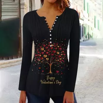 Рубашки с длинным рукавом для женщин, модные осенние нарядные повседневные блузки, модные плиссированные туники, топы для леггинсов Love L чёрный