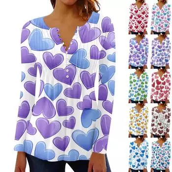 Рубашки с длинным рукавом для женщин, модные осенние нарядные повседневные блузки, модные плиссированные туники, топы для леггинсов Love L синий