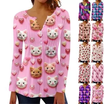 Рубашки с длинным рукавом для женщин, модные осенние нарядные повседневные блузки, модные плиссированные туники, топы для леггинсов Love XXL