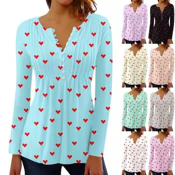 Рубашки с длинным рукавом для женщин, модные осенние нарядные повседневные блузки, модные плиссированные туники, топы для леггинсов Love S розовый