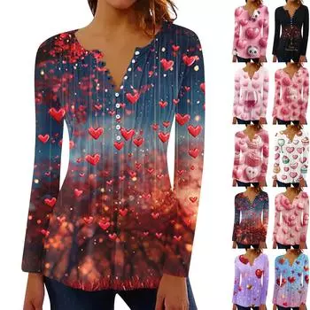 Рубашки с длинным рукавом для женщин, модные осенние нарядные повседневные блузки, модные плиссированные туники, топы для леггинсов Love S фиолетовый