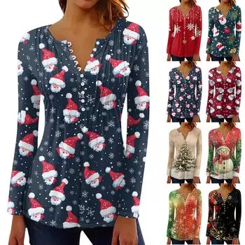 Рубашки с длинным рукавом для женщин, осенняя мода, нарядные повседневные блузки, модные плиссированные туники, топы для леггинсов, Рождество XL