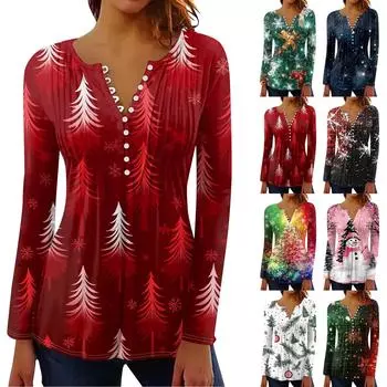 Рубашки с длинным рукавом для женщин, осенняя мода, нарядные повседневные блузки, модные плиссированные туники, топы для леггинсов, Рождество XL чёрный