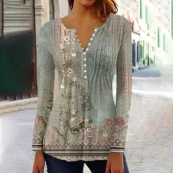 Рубашки с длинным рукавом для женщин, осенняя мода, нарядные повседневные блузки, модные плиссированные туники, топы для леггинсов S темно-зеленого