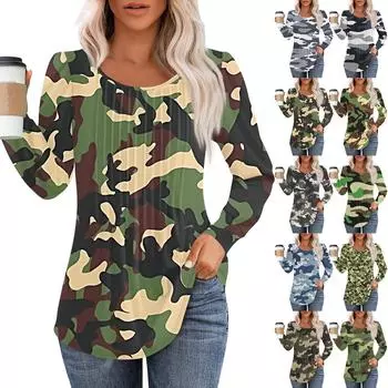 Рубашки с длинным рукавом для женщин, топы, нарядные повседневные блузки, плиссированные топы-туники с круглым вырезом L