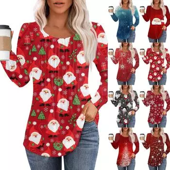 Рубашки с длинным рукавом для женщин, топы, нарядные повседневные блузки, плиссированные топы-туники с круглым вырезом M