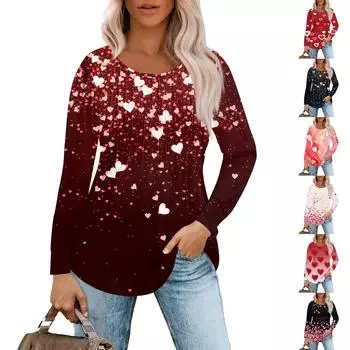 Рубашки с длинным рукавом для женщин, топы, нарядные повседневные блузки, плиссированные топы-туники с круглым вырезом L чёрный